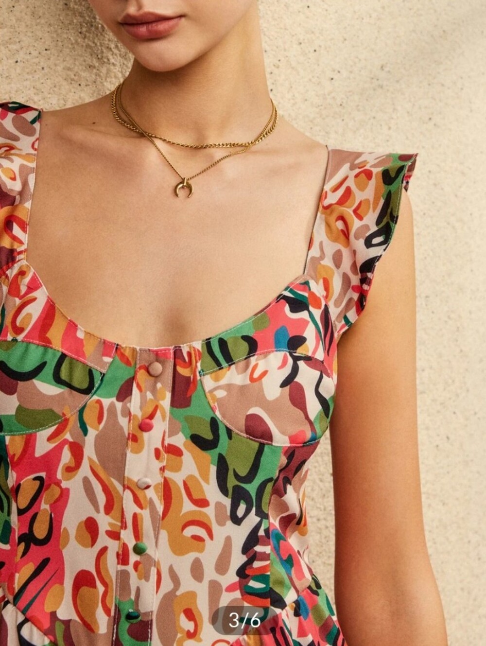 Colorful Ruffle Short Jumpsuit - Picture 5 of 5